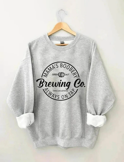 Mama's Boobery Zip Crewneck Breastfeeding Sweatshirt